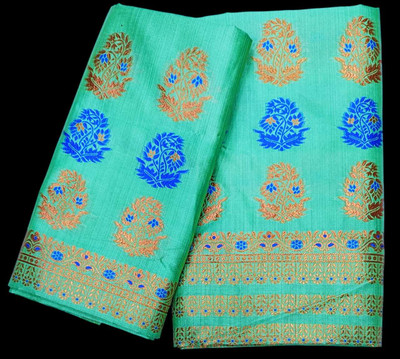 AGARWAL SILK MILS Woven Mekhela Chador Jacquard Saree(Green)