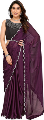Panchvati NX Printed Bollywood Satin Saree(Purple)