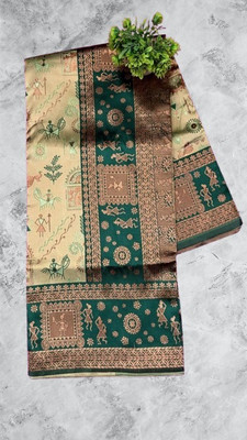 SEMORE Printed Banarasi Art Silk Saree(Green)