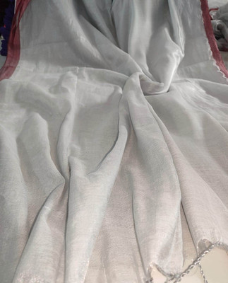 BiswasTextiles Self Design Tant Pure Cotton Saree(White)