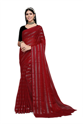 SkyRamya Self Design Bollywood Chiffon Saree(Maroon)
