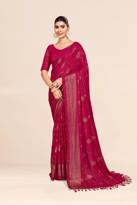 SHILPKALA Embellished Bollywood Chiffon Saree(Pink)
