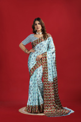 nirmal creation Printed Bollywood Crepe Saree(Multicolor)