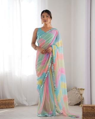 Moda Rapido Embroidered Banarasi Georgette Saree(Multicolor)