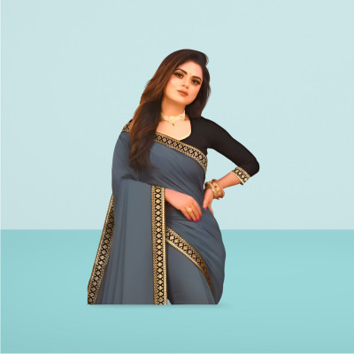 Shilpa Fashion Woven Kanjivaram Silk Blend Saree(Grey)