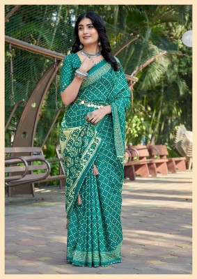 JASU CREATION Printed Handloom Pure Cotton Saree(Green)