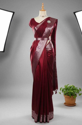 Sijileen Woven Sambalpuri Satin Saree(Maroon)