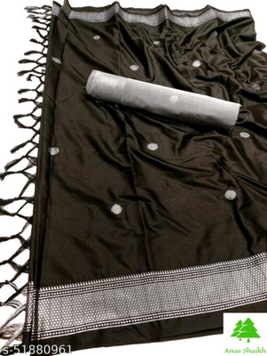 Paithani Self Design Mysore Pure Silk Saree(Black)