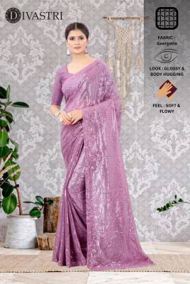 Divastri Embellished Bollywood Georgette Saree(Purple)