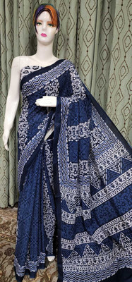 HouseOfCommon Printed Handloom Pure Cotton Saree(Multicolor)