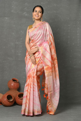 Very Much Indian Dyed Handloom Viscose Rayon Saree(Pink)