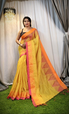 GOURISAREE Woven Tant Tissue Saree(Yellow)