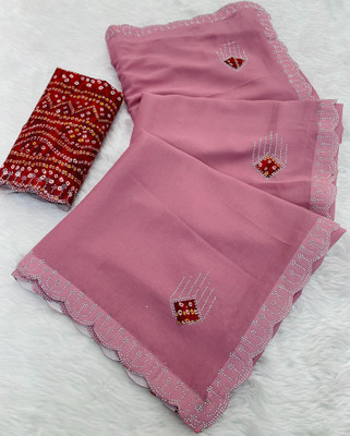 Ethina Fashion Embellished Bollywood Georgette Saree(Yellow)