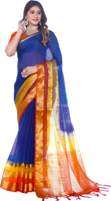 Aarunika SST Woven Bollywood Organza Saree(Light Blue)
