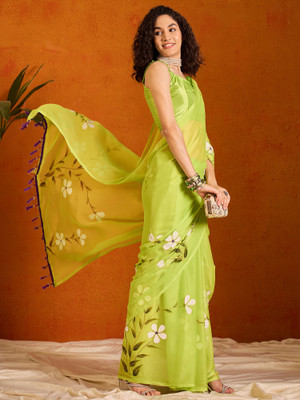 Tasrika Printed Bollywood Chiffon Saree(Light Green)