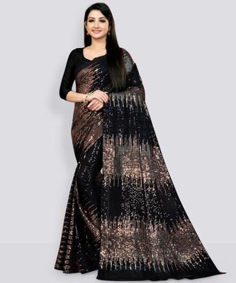 Clemira Embellished Bollywood Georgette Saree(Gold)