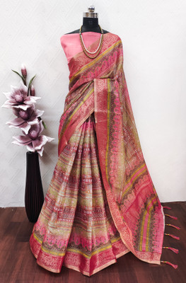 VASTUKALA Woven Kanjivaram Pure Silk, Art Silk Saree(Pink)