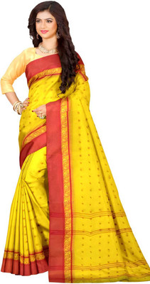 Maa saroda saree Ghar Self Design Tant Pure Cotton Saree(Dark Green)