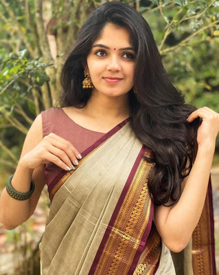 Juhi Collection Woven Banarasi Art Silk, Cotton Silk Saree(Orange)