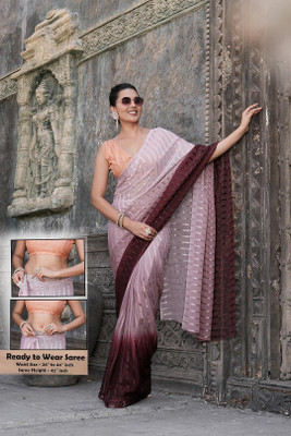 Sitanjali Embellished Bollywood Silk Blend Saree(Brown)