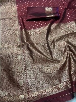 SWAMI STUDIO Self Design Banarasi Jacquard Saree(Maroon)