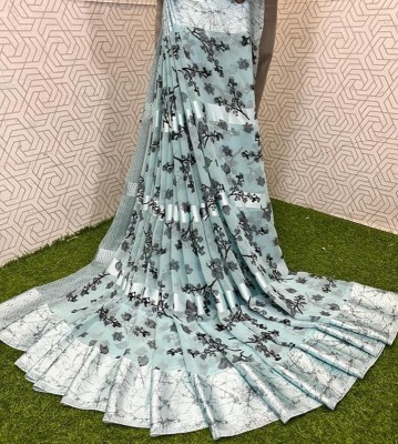 Sita Printed Daily Wear Georgette Saree(Light Blue)