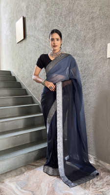 Julee Self Design Bollywood Georgette Saree(Grey)