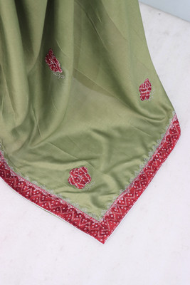 CHAMUNDA CREATION Embroidered Bollywood Silk Blend Saree(Light Green)