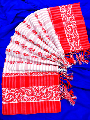 SareeGlow Woven Tant Pure Cotton Saree(Red)