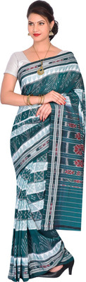 handloom paridhaan Printed, Dyed Hand Batik Pure Cotton Saree(Light Green)