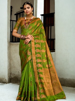 ANOUK Woven Mysore Art Silk Saree(Green)