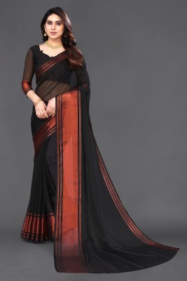 SARETRA MALL Embellished Bollywood Chiffon Saree(Black)