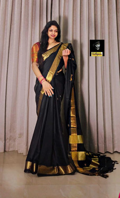 Paithani Woven Kanjivaram Pure Silk Saree(Black)