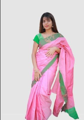 KANYAKUMARI FASHION Woven Arani Pattu Pure Silk Saree(Pink)