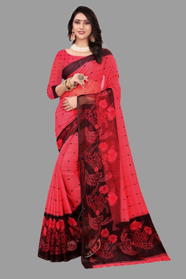 Vimalnath Synthetics Printed Mysore Georgette Saree(Red)