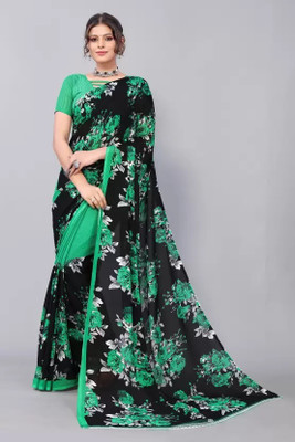 Suali Digital Print Bollywood Georgette Saree(Green)