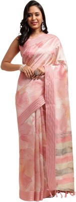 Divastri Printed Bollywood Silk Blend Saree(Pink)