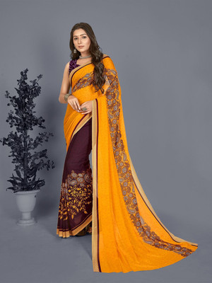 Moda Rapido Printed Daily Wear Georgette Saree(Maroon)