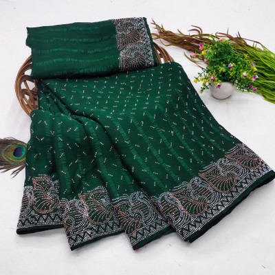 SOJITRA IMPEX Embellished Kanjivaram Georgette Saree(Green)