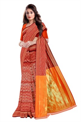 nirmal creation Woven Banarasi Silk Blend Saree(Multicolor)