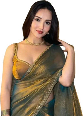 HouseOfCommon Woven Kanjivaram Jimmy choo, Pure Silk Saree(Gold)