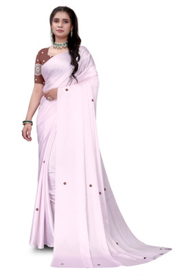 Pemal Designer Digital Print Bollywood Crepe Saree(White)