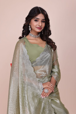 Indian Fashionista Self Design Daily Wear Jimmy choo Saree(Light Green)
