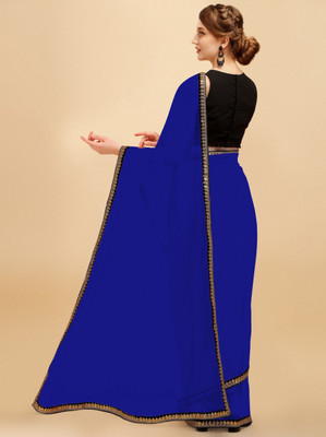 JSItaliya Solid/Plain Bollywood Net Saree(Light Blue)