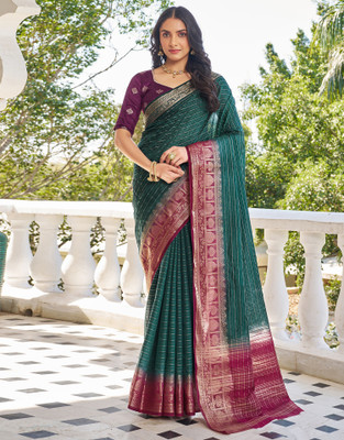 Samah Woven Kanjivaram Silk Blend Saree(Green)