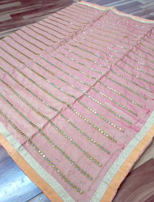 Bhojal Creation Embroidered Bollywood Chiffon Saree(Cream)