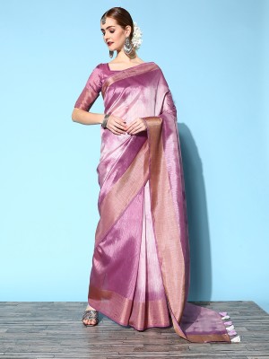 Divastri Printed Bollywood Cotton Silk Saree(Purple)