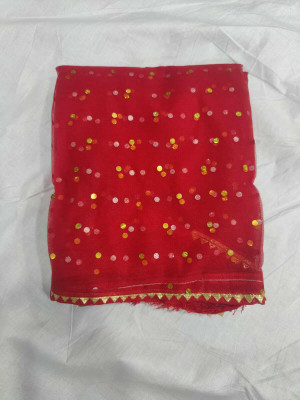 CHITRA FASHION Printed Bollywood Net Saree(Red)