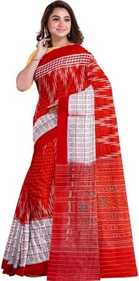 JAYANTI HANDLOOOMS Self Design Sambalpuri Pure Cotton Saree(Red)