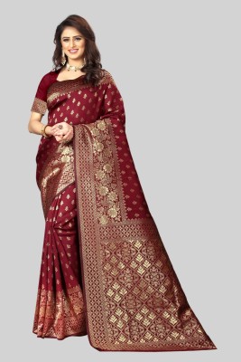 Sarly Woven Banarasi Art Silk Saree(Maroon)